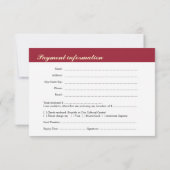 Cartons Réponse Merlot rouge gala d'affaires événement entreprise  (Dos)