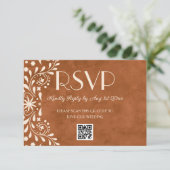 Cartons Réponse Mexican Floral Wedding QR code (Debout devant)