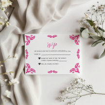 Mexican Talavera Pink Floral Minimalist Wedding