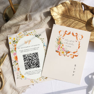 Cartons Réponse Mi-été   Romantique Flores d'automne Mariage Crest