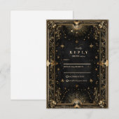 Cartons Réponse Midnight Celestial Luxe Wedding (Devant / Derrière)