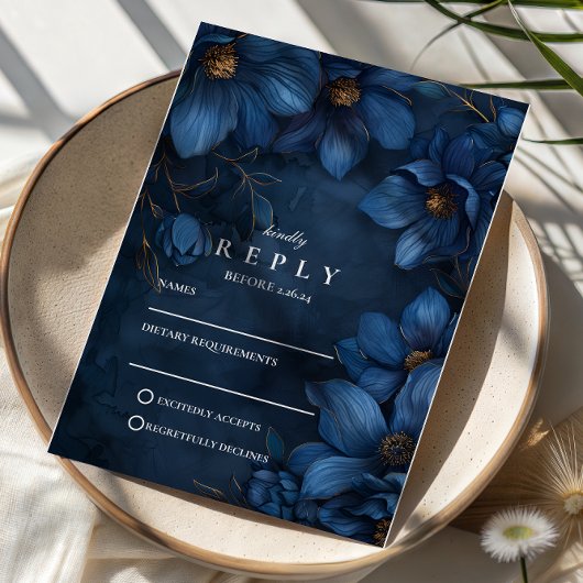 Cartons Réponse Midnight Copper Garden Wedding