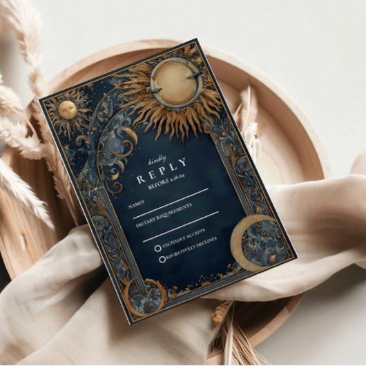 Cartons Réponse Midnight Sun Celestial Wedding