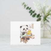 Cartons Réponse Mignon panda mangeant de la glace râpée de mangue (Debout devant)