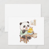 Cartons Réponse Mignon panda mangeant de la glace râpée de mangue (Devant / Derrière)