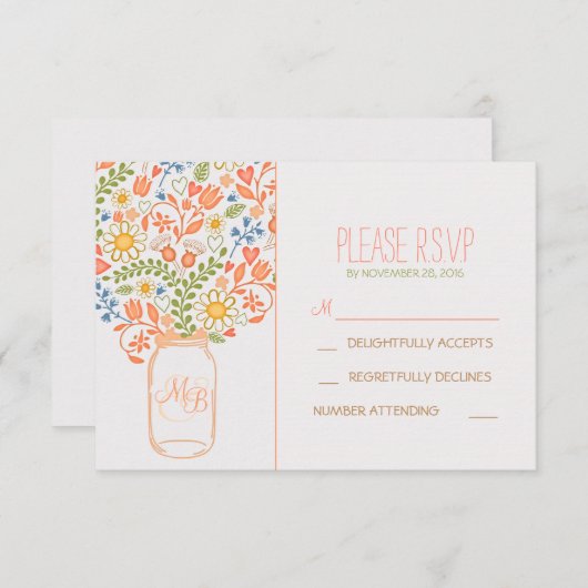 Cartons Réponse mignonette fleurs masturbation mariage pot de mari (Devant / Derrière)