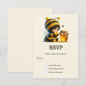 Cartons Réponse Mignonne fille en costume d'abeille avec miel (Devant / Derrière)