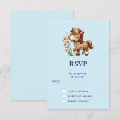 Cartons Réponse Mignonne Pony Mange Manger Des Marguerites (Devant / Derrière)