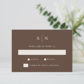 Cartons Réponse Minimal and Chic Brown | Neutral Wedding (Debout devant)