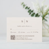 Cartons Réponse Minimal and Chic Neutral | Traditional and QR Code (Debout devant)