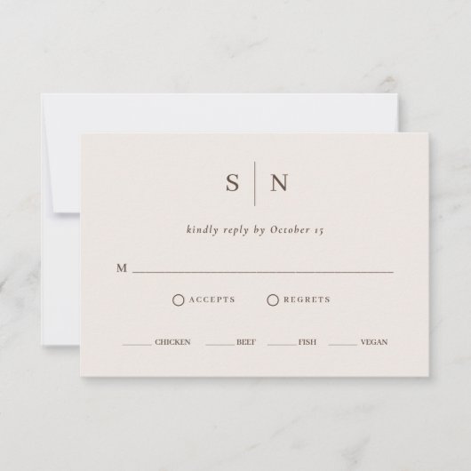 Cartons Réponse Minimal and Chic | Neutral Warm White Meal Choice (Devant)