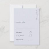 Cartons Réponse Minimal & Chic Light Blue Modern Simple Wedding (Devant)