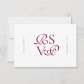 Cartons Réponse Minimal Deep Burgundy Script Qr Code Wedding (Devant)