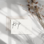 Cartons Réponse Minimal Elegant Calligraphy Typo Wedding 