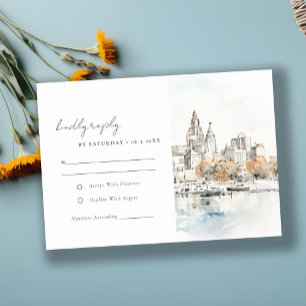 Cartons Réponse Minimal Kansas City Missouri Watercolor Mariage