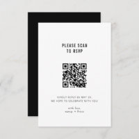 Minimal moderne noir blanc en ligne QR Code Mariag