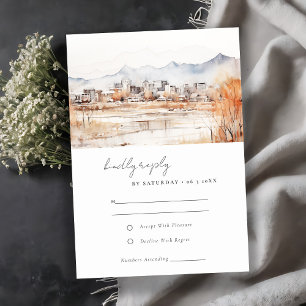 Cartons Réponse Minimal Salt Lake City Utah Watercolor Mariage