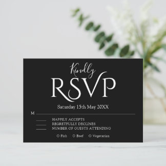 Cartons Réponse Minimal Simple modern Elegant Wedding
