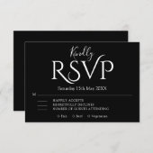 Cartons Réponse Minimal Simple modern Elegant Wedding (Devant / Derrière)