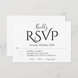 Cartons Réponse Minimal Simple modern Elegant Wedding