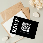Cartons Réponse Minimalist Black and White Text Based QR CODE
