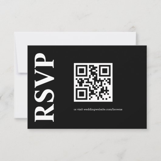 Cartons Réponse Minimalist Black and White Text Based QR CODE (Devant)