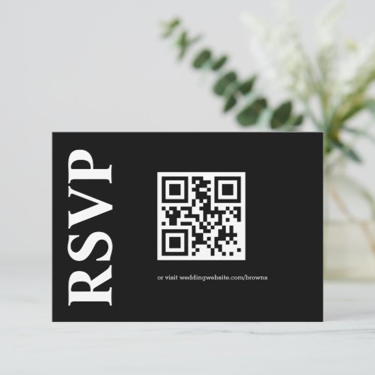 Cartons Réponse Minimalist Black and White Text Based QR CODE (Debout devant)