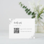Cartons Réponse Minimalist Botanical Wedding Elegant QR Code (Debout devant)