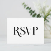Cartons Réponse Minimalist Contemporary Wedding | Black and White (Debout devant)