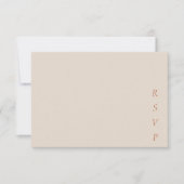 Cartons Réponse Minimalist Copper Desert Cocoa Script Wedding (Devant)