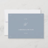 Cartons Réponse Minimalist Dusty Blue Elegant Monogram Wedding  (Dos)