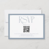 Cartons Réponse Minimalist Dusty Blue Elegant Monogram Wedding  (Devant)
