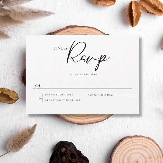 Cartons Réponse Minimalist Elegant Wedding
