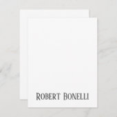 Cartons Réponse Minimalist Plain Black & White Modern Plain (Devant / Derrière)