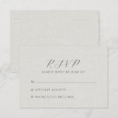 Cartons Réponse Minimalist White Faux Linen (Devant / Derrière)