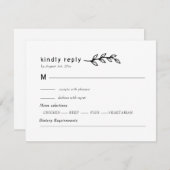 Cartons Réponse minimalist Wildflower Wreath Folk Rustic Wedding (Devant / Derrière)