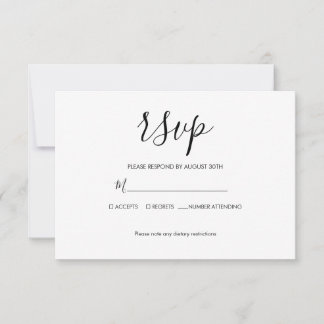 Cartons Réponse Minimaliste de base moderne mariage simple