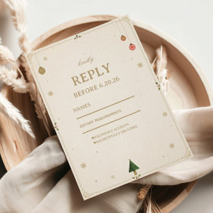 Cartons Réponse Minimaliste Fête Dorée Hiver Simplicité