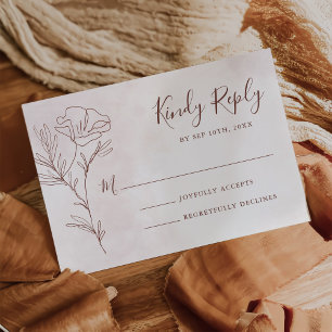 Cartons Réponse Minimaliste moderne floral croquis élégant mariage