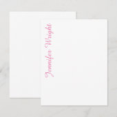 Cartons Réponse minimaliste professionnel rose féminin (Devant / Derrière)