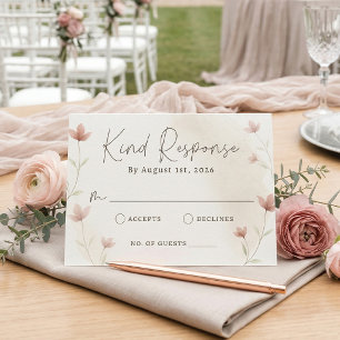 Cartons Réponse Minimaliste Rose Pâle Floral Élégant Jardin Mariag