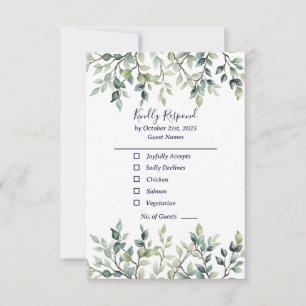 Cartons Réponse Minimaliste Simple Joli feuille branches mariage
