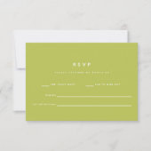 Cartons Réponse Minimalistic Bright Lime Green Wedding (Devant)