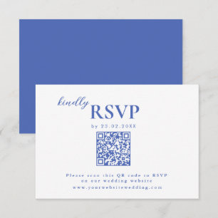 Cartons Réponse Mininaliste moderne Bright Navy Blue Mariage chic