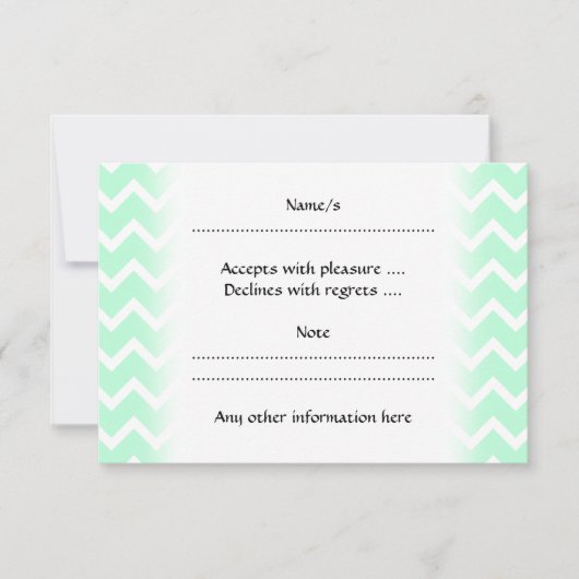 Cartons Réponse Mint Green Zigzag Chevron Stripes. (Devant)