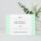 Cartons Réponse Mint Green Zigzag Chevron Stripes. (Debout devant)