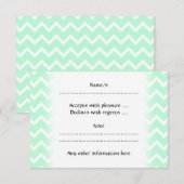 Cartons Réponse Mint Green Zigzag Chevron Stripes. (Devant / Derrière)