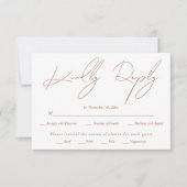 Cartons Réponse Mocha de calligraphie de script moderne sur mariag (Devant)