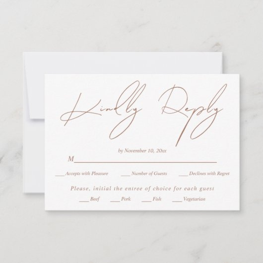 Cartons Réponse Mocha de calligraphie de script moderne sur mariag (Devant)