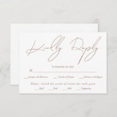 Cartons Réponse Mocha de calligraphie de script moderne sur mariag (Devant / Derrière)